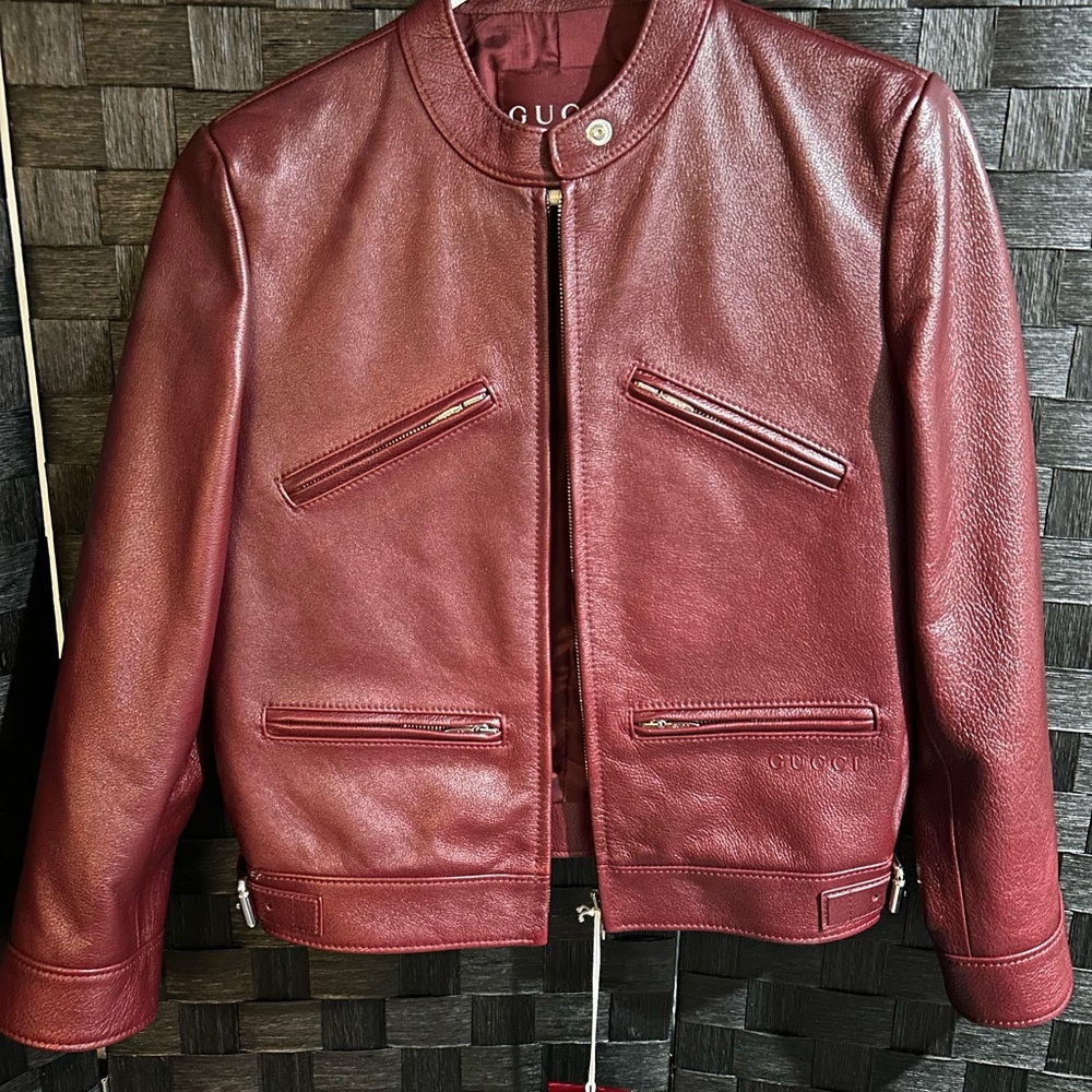 Gucci Deep Red Leather Jacket